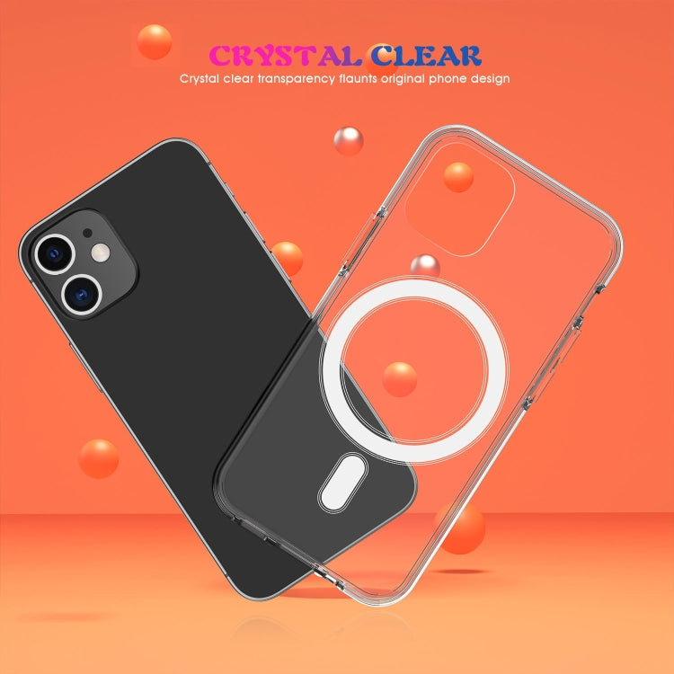 For iPhone 11 Magsafe Case Simple Magnetic Ring All-inclusive Clear Crystal Acrylic PC +TPU Shockproof Case (Transparent) - iPhone 11 Cases by buy2fix | Online Shopping UK | buy2fix