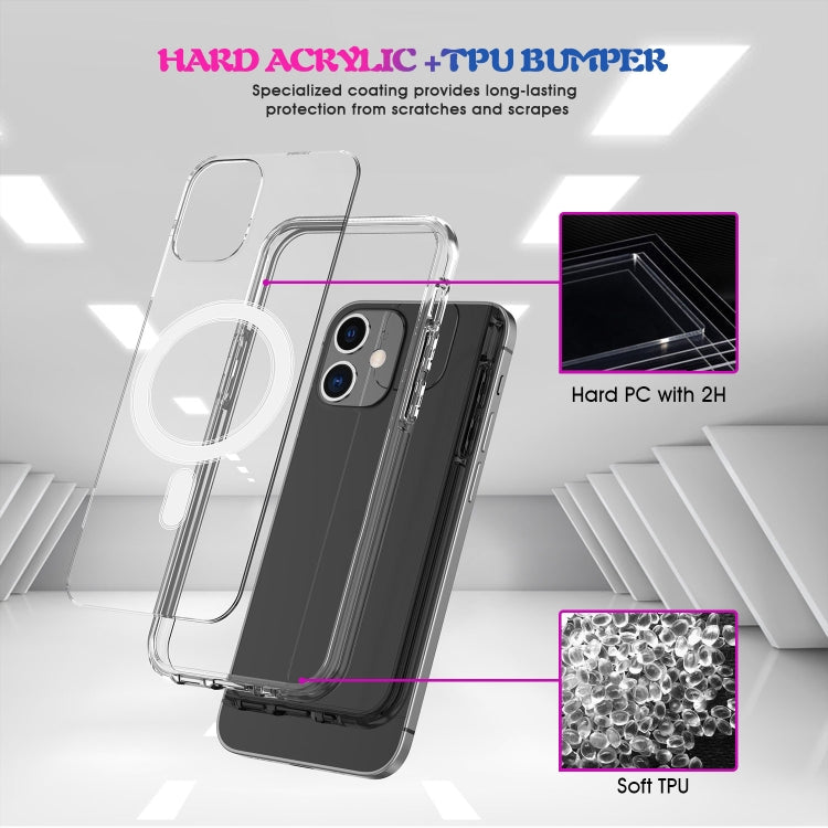For iPhone 11 Magsafe Case Simple Magnetic Ring All-inclusive Clear Crystal Acrylic PC +TPU Shockproof Case (Transparent) - iPhone 11 Cases by buy2fix | Online Shopping UK | buy2fix