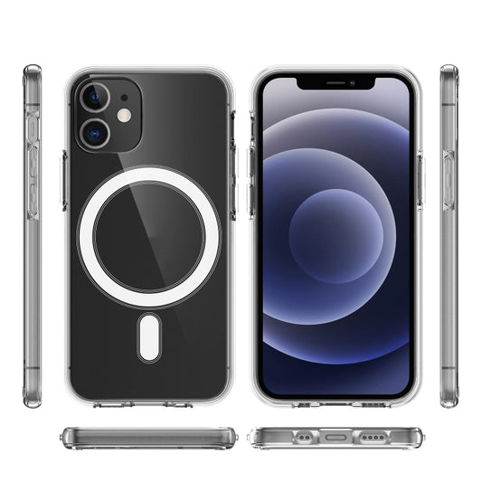 For iPhone 11 Pro Max Magsafe Case Simple Magnetic Ring All-inclusive Clear Crystal Acrylic PC +TPU Shockproof Case (Transparent) by buy2fix