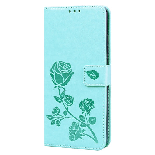 For Xiaomi Redmi 9A Rose Embossed Horizontal Flip PU Leather Case with Holder & Card Slots & Wallet(Green) by buy2fix