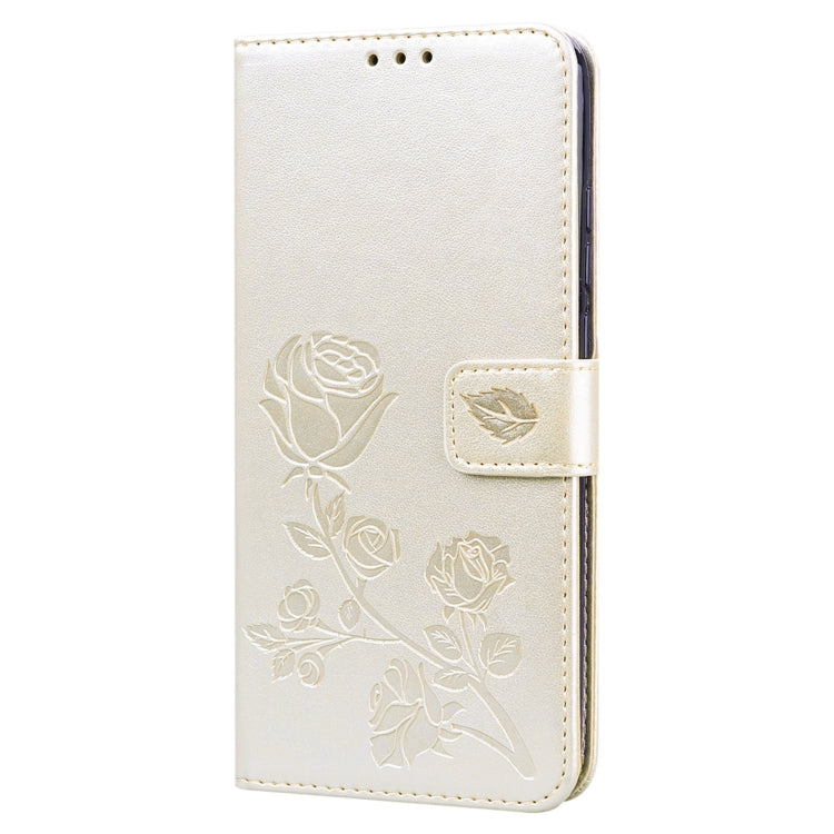 For Xiaomi Redmi 9A Rose Embossed Horizontal Flip PU Leather Case with Holder & Card Slots & Wallet(Gold) - Xiaomi Cases by buy2fix | Online Shopping UK | buy2fix