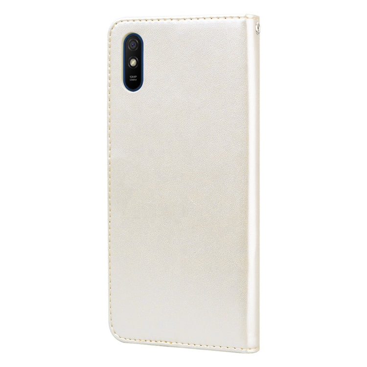 For Xiaomi Redmi 9A Rose Embossed Horizontal Flip PU Leather Case with Holder & Card Slots & Wallet(Gold) - Xiaomi Cases by buy2fix | Online Shopping UK | buy2fix