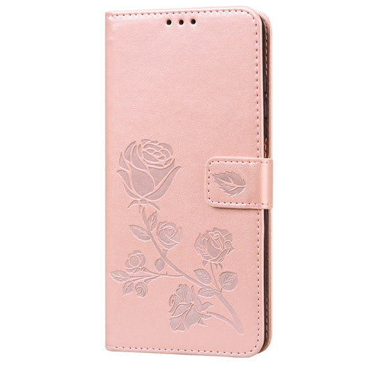 For Xiaomi Poco X3 NFC Rose Embossed Horizontal Flip PU Leather Case with Holder & Card Slots & Wallet(Rose Gold) by buy2fix