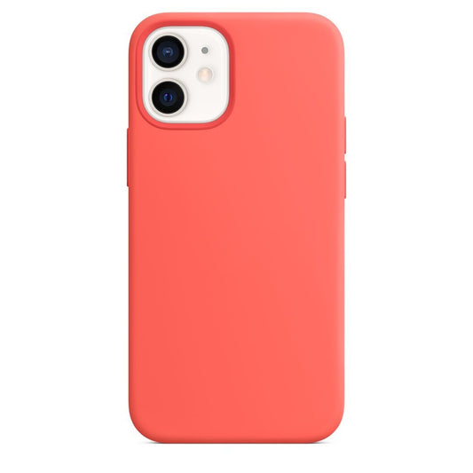 For iPhone 12 mini Magnetic Liquid Silicone Full Coverage Shockproof Magsafe Case with Magsafe Charging Magnet (Pink Orange) - iPhone 12 mini Cases by buy2fix | Online Shopping UK | buy2fix