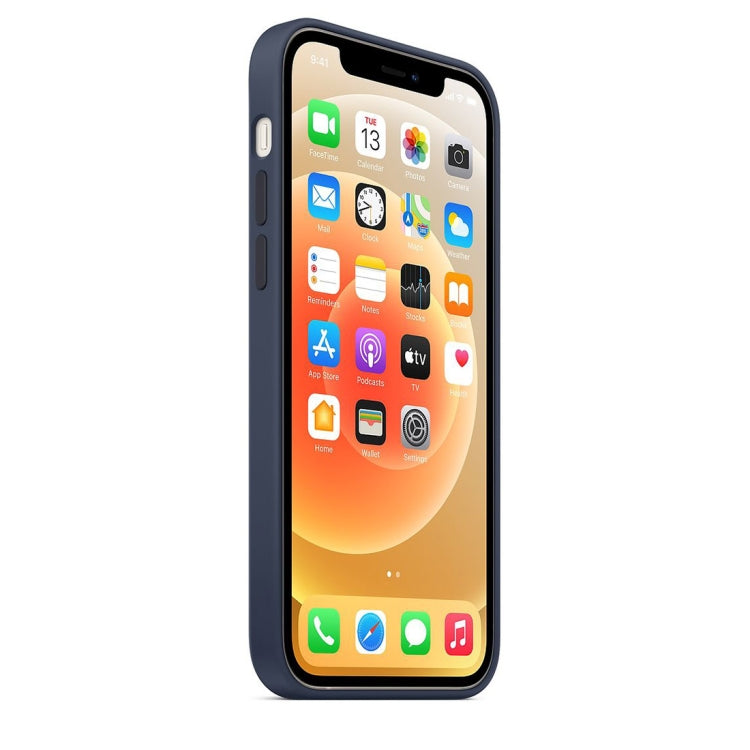 For iPhone 12 mini Magnetic Liquid Silicone Full Coverage Shockproof Magsafe Case with Magsafe Charging Magnet (Navy Blue) - iPhone 12 mini Cases by buy2fix | Online Shopping UK | buy2fix