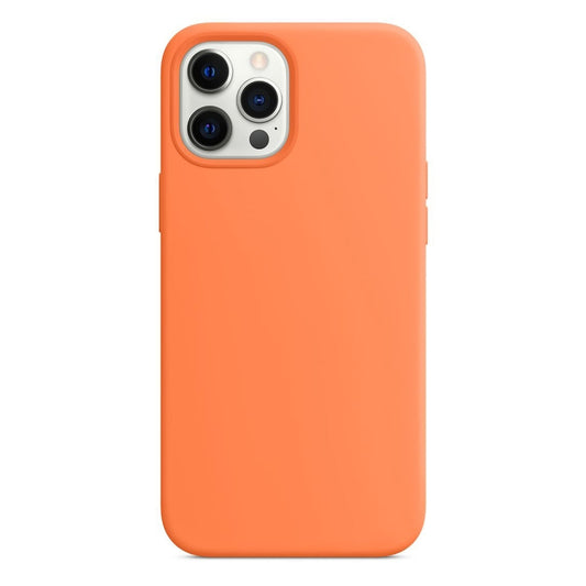 For iPhone 12 Pro Max Magnetic Liquid Silicone Full Coverage Shockproof Magsafe Case with Magsafe Charging Magnet(Orange) by buy2fix