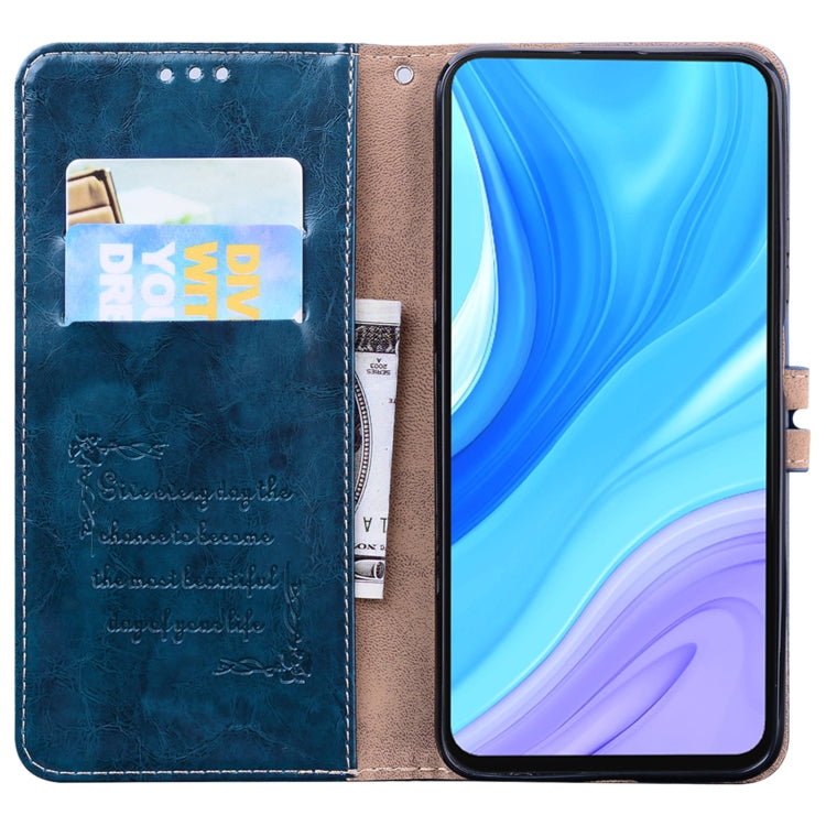 For Huawei Honor 9X / 9X Pro / Y9s / P Smart Pro 2019 Business Style Oil Wax Texture Horizontal Flip Leather Case with Holder & Card Slots & Wallet(Blue) - Honor Cases by buy2fix | Online Shopping UK | buy2fix