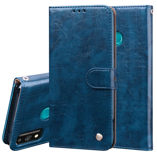For Huawei Honor 9X Lite Business Style Oil Wax Texture Horizontal Flip Leather Case with Holder & Card Slots & Wallet(Blue) - Honor Cases by buy2fix | Online Shopping UK | buy2fix