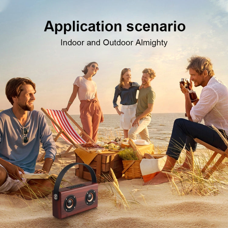 D10 Bluetooth 4.2 Portable Wooden Handheld Bluetooth Speaker(Red Wood Texture) - Desktop Speaker by buy2fix | Online Shopping UK | buy2fix