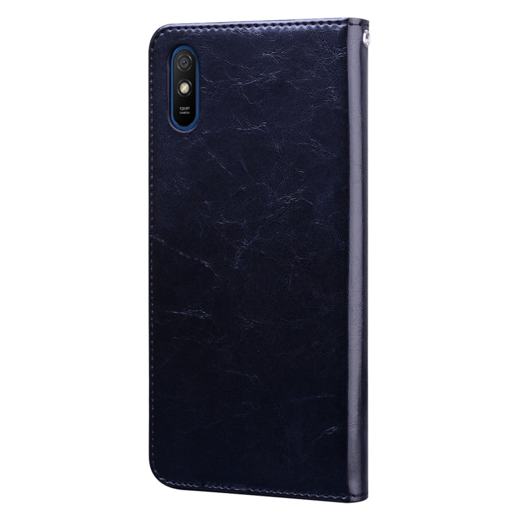 For Xiaomi Redmi 9A Business Style Oil Wax Texture Horizontal Flip Leather Case, with Holder & Card Slots & Wallet(Black) - Xiaomi Cases by buy2fix | Online Shopping UK | buy2fix