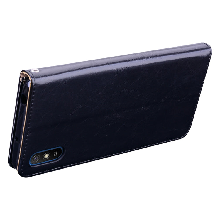 For Xiaomi Redmi 9A Business Style Oil Wax Texture Horizontal Flip Leather Case, with Holder & Card Slots & Wallet(Black) - Xiaomi Cases by buy2fix | Online Shopping UK | buy2fix