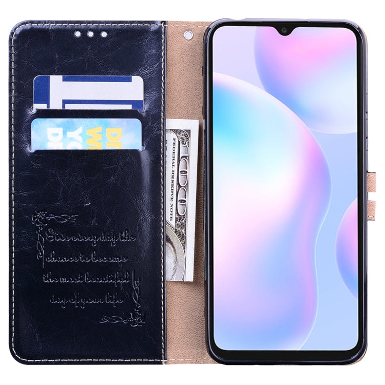For Xiaomi Redmi 9A Business Style Oil Wax Texture Horizontal Flip Leather Case, with Holder & Card Slots & Wallet(Black) - Xiaomi Cases by buy2fix | Online Shopping UK | buy2fix