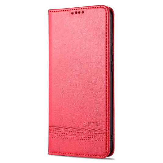 For Xiaomi Redmi Note 9 / 10X AZNS Magnetic Calf Texture Horizontal Flip Leather Case with Card Slots & Holder & Wallet(Red) by AZNS