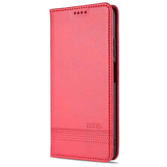 For Xiaomi Mi 10T / 10T Pro / Redmi K30s AZNS Magnetic Calf Texture Horizontal Flip Leather Case with Card Slots & Holder & Wallet(Red) by AZNS