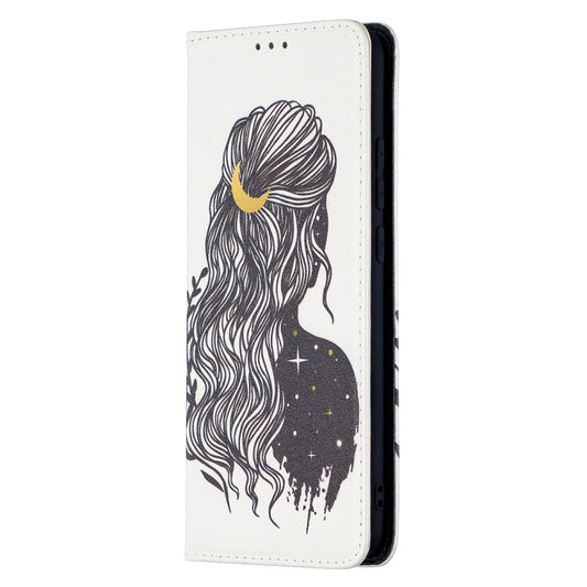 For Xiaomi Redmi 9C Colored Drawing Pattern Invisible Magnetic Horizontal Flip PU Leather Case with Holder & Card Slots & Wallet(Girl) by buy2fix