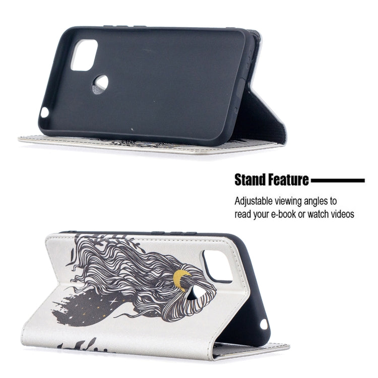 For Xiaomi Redmi 9C Colored Drawing Pattern Invisible Magnetic Horizontal Flip PU Leather Case with Holder & Card Slots & Wallet(Girl) - Xiaomi Cases by buy2fix | Online Shopping UK | buy2fix
