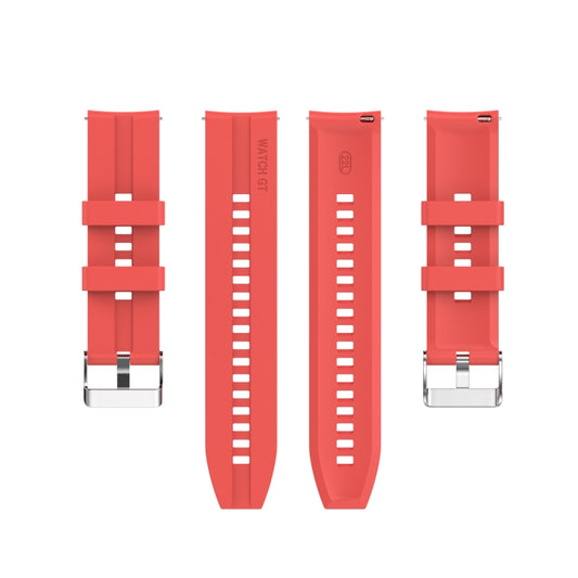 For Xiaomi Watch Color Sport Silicone Watch Band with Silver Steel Buckle(Red) by buy2fix