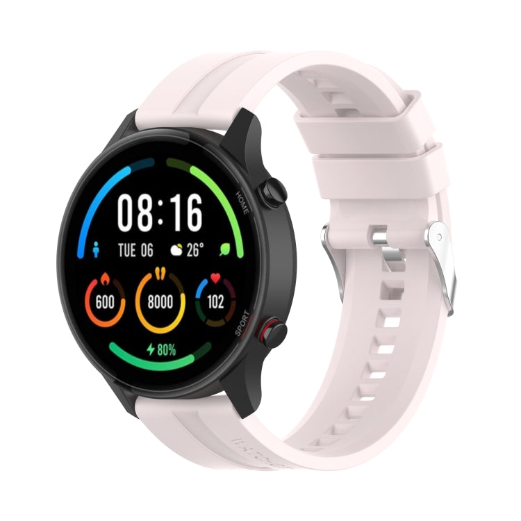 For Xiaomi Watch Color Sport Silicone Watch Band with Silver Steel Buckle(Quicksand Pink) - Watch Bands by buy2fix | Online Shopping UK | buy2fix