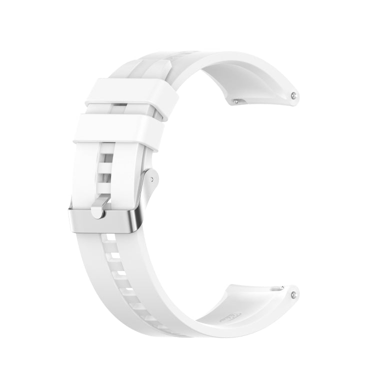 For TicWatch Pro 3 Silicone Watch Band with Silver Steel Buckle(White) - Watch Bands by buy2fix | Online Shopping UK | buy2fix