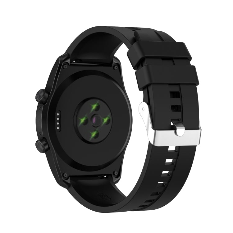 For TicWatch Pro 3 Silicone Watch Band with Silver Steel Buckle(Black) - Watch Bands by buy2fix | Online Shopping UK | buy2fix