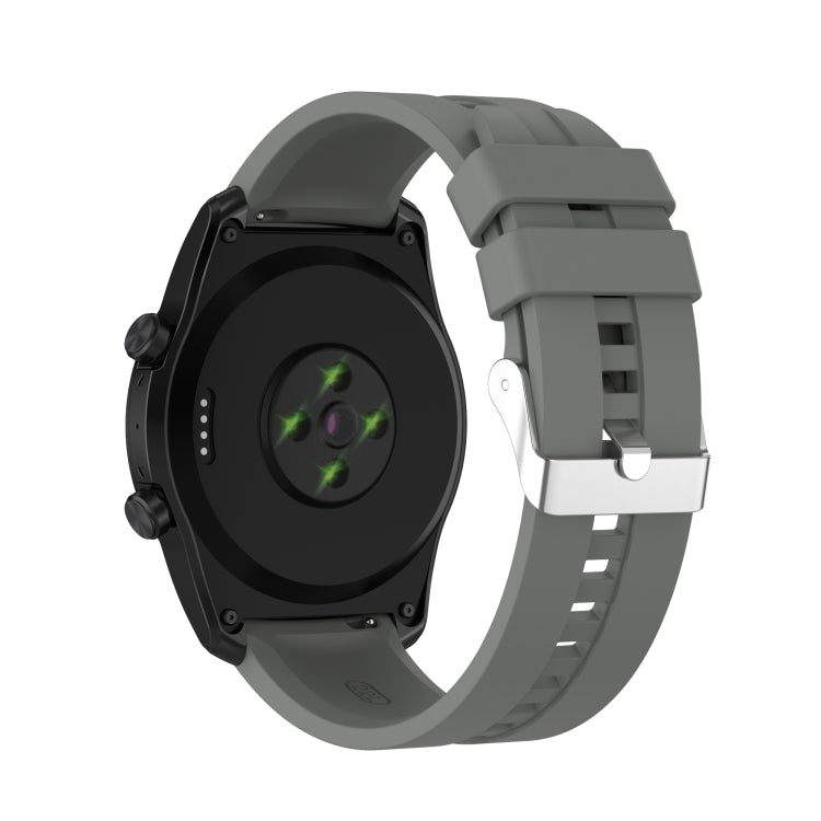 For TicWatch Pro 3 Silicone Watch Band with Silver Steel Buckle(Grey) - Watch Bands by buy2fix | Online Shopping UK | buy2fix