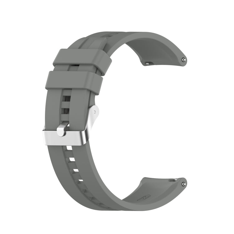 For TicWatch Pro 3 Silicone Watch Band with Silver Steel Buckle(Grey) - Watch Bands by buy2fix | Online Shopping UK | buy2fix