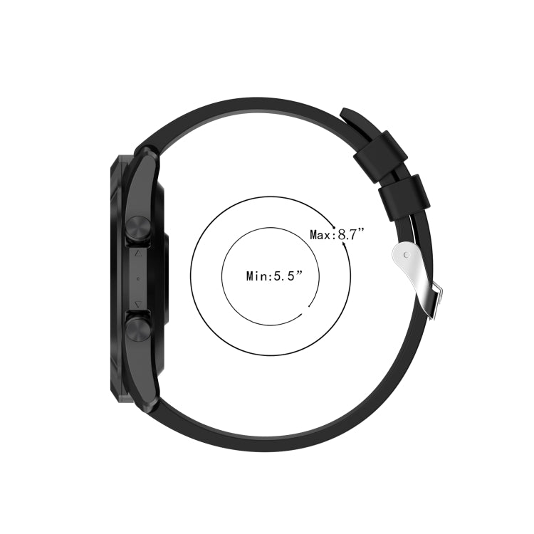 For TicWatch Pro 3 Silicone Watch Band with Silver Steel Buckle(Grey) - Watch Bands by buy2fix | Online Shopping UK | buy2fix