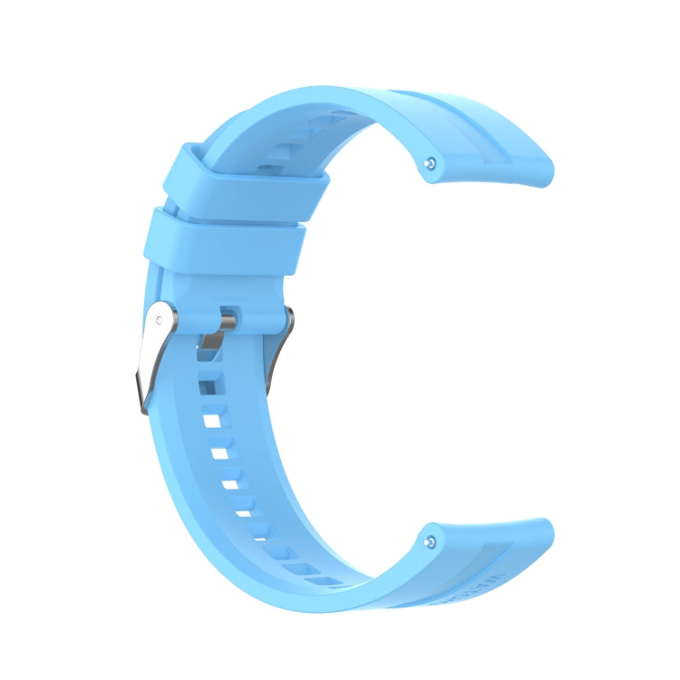 For TicWatch Pro 3 Silicone Watch Band with Silver Steel Buckle(Sky Blue) - Watch Bands by buy2fix | Online Shopping UK | buy2fix
