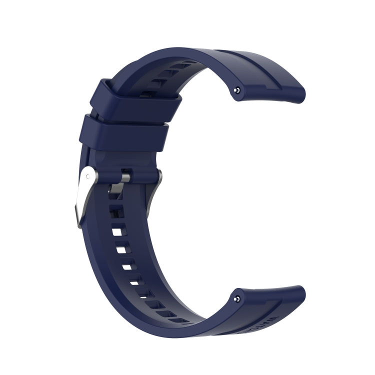 For TicWatch Pro 3 Silicone Watch Band with Silver Steel Buckle(Midnight Blue) - Watch Bands by buy2fix | Online Shopping UK | buy2fix