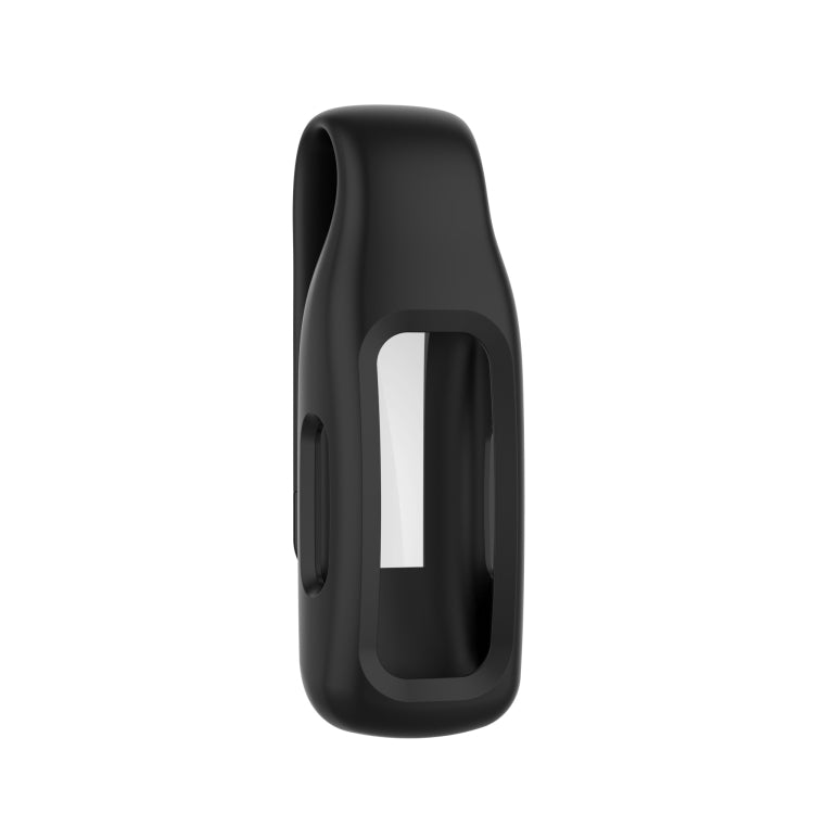 For Fitbit Inspire 2 Steel Sheet Silicone Protective Clip Case Cover(Black) - Watch Cases by buy2fix | Online Shopping UK | buy2fix