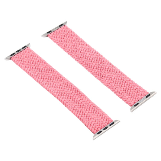 Single-turn Nylon Woven Watch Band For Apple Watch Series 9&8&7 41mm / SE 3&SE 2&6&SE&5&4 40mm / 3&2&1 38mm, Size:S(Pink) by buy2fix
