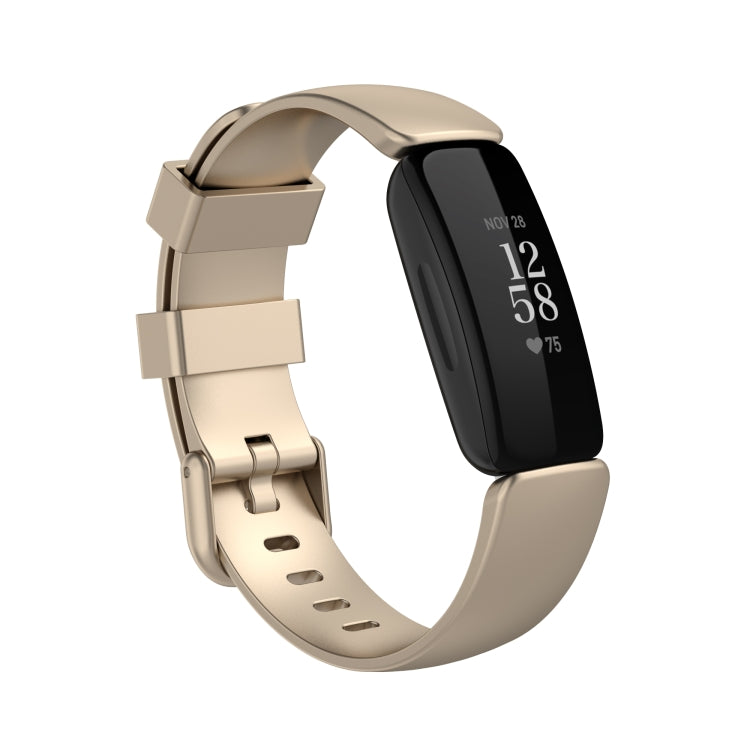 For Fitbit Inspire 2 TPE Watch Band, Size:L(Champagne Gold) - Watch Bands by buy2fix | Online Shopping UK | buy2fix