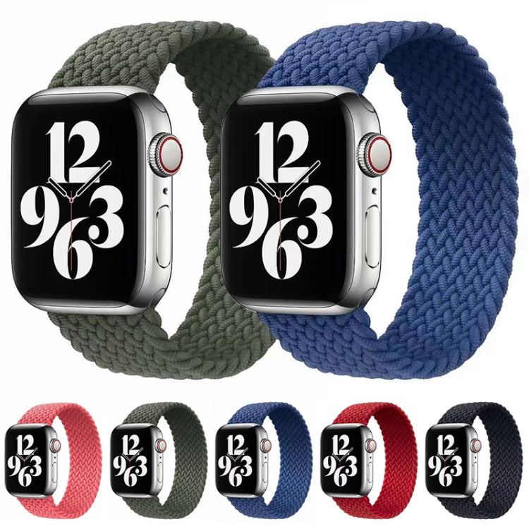 Single-turn Nylon Woven Watch Band For Apple Watch Ultra 49mm&Watch Ultra 2 49mm / Series 9&8&7 45mm / SE 3&SE 2&6&SE&5&4 44mm / 3&2&1 42mm, Size:M(Black) by buy2fix