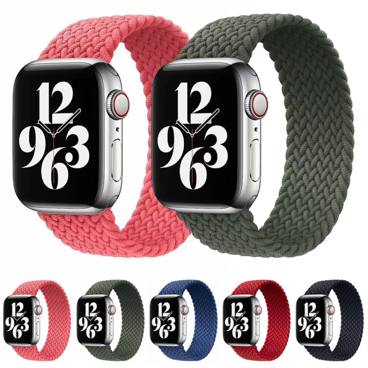 Single-turn Nylon Woven Watch Band For Apple Watch Ultra 49mm&Watch Ultra 2 49mm / Series 9&8&7 45mm / SE 3&SE 2&6&SE&5&4 44mm / 3&2&1 42mm, Size:L(Green) by buy2fix