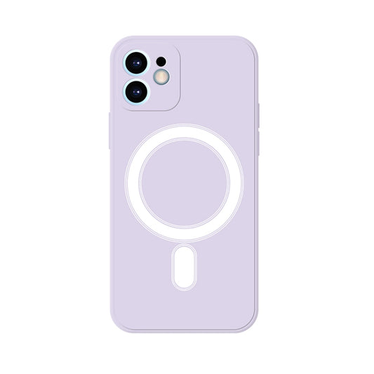 For iPhone 12 Pro Silicone Full Coverage Shockproof Magsafe Case(Light Purple) by buy2fix