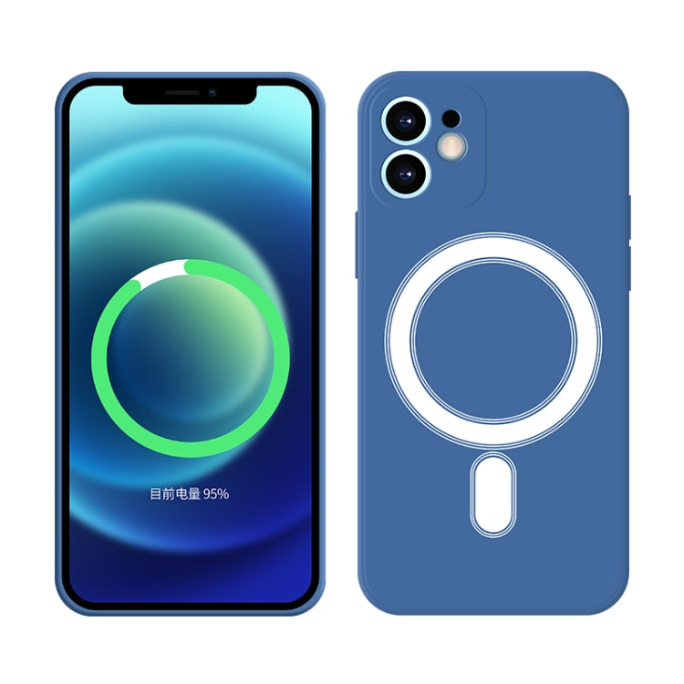 For iPhone 12 Pro Max Silicone Full Coverage Shockproof Magsafe Case(Blue) - iPhone 12 Pro Max Cases by buy2fix | Online Shopping UK | buy2fix
