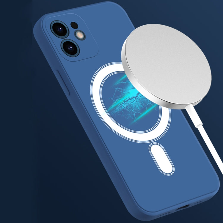 For iPhone 12 Pro Max Silicone Full Coverage Shockproof Magsafe Case(Blue) - iPhone 12 Pro Max Cases by buy2fix | Online Shopping UK | buy2fix
