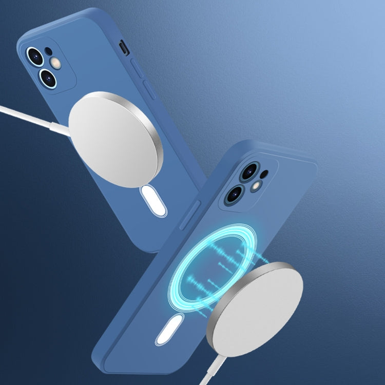 For iPhone 12 Pro Max Silicone Full Coverage Shockproof Magsafe Case(Blue) - iPhone 12 Pro Max Cases by buy2fix | Online Shopping UK | buy2fix
