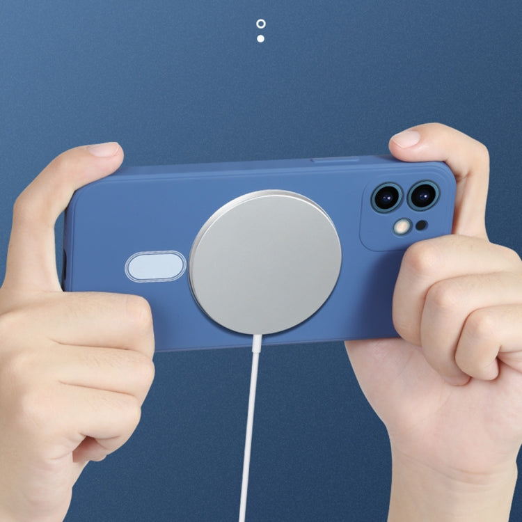 For iPhone 12 Pro Max Silicone Full Coverage Shockproof Magsafe Case(Blue) - iPhone 12 Pro Max Cases by buy2fix | Online Shopping UK | buy2fix