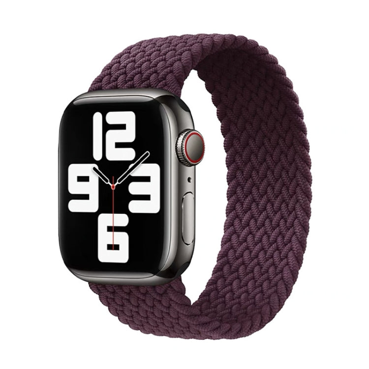 Nylon Single-turn Braided Watch Band For Apple Watch Series 9&8&7 41mm / SE 3&SE 2&6&SE&5&4 40mm / 3&2&1 38mm, Length:S 130mm(Crimson Cherry) - Watch Bands by buy2fix | Online Shopping UK | buy2fix