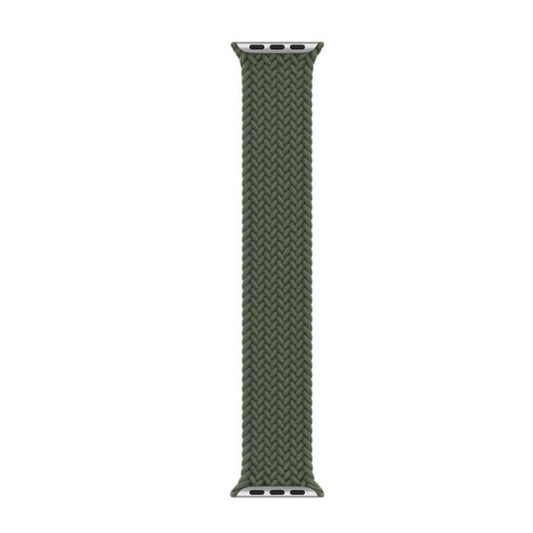Nylon Single-turn Braided Watch Band For Apple Watch Ultra 49mm&Watch Ultra 2 49mm / Series 9&8&7 45mm / SE 3&SE 2&6&SE&5&4 44mm / 3&2&1 42mm, Length:M 155mm(Olive Green) by buy2fix