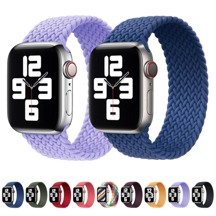 Nylon Single-turn Braided Watch Band For Apple Watch Ultra 49mm&Watch Ultra 2 49mm / Series 9&8&7 45mm / SE 3&SE 2&6&SE&5&4 44mm / 3&2&1 42mm, Length:M 155mm (Starlight) by buy2fix