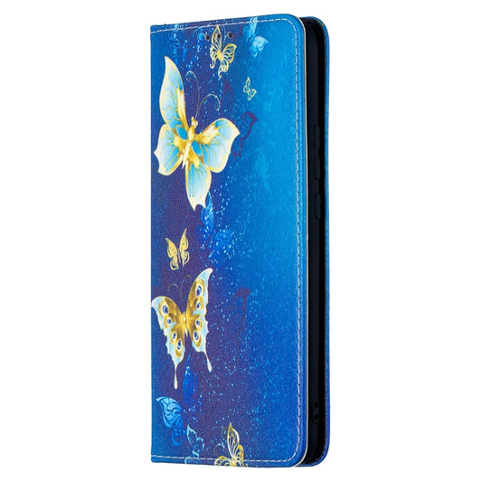 For Huawei P smart Z Colored Drawing Pattern Invisible Magnetic Horizontal Flip PU Leather Case with Holder & Card Slots & Wallet(Gold Butterflies) by buy2fix