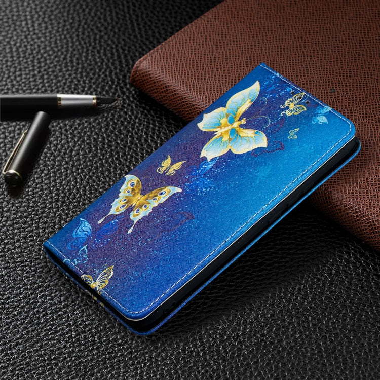 For Huawei P smart Z Colored Drawing Pattern Invisible Magnetic Horizontal Flip PU Leather Case with Holder & Card Slots & Wallet(Gold Butterflies) by buy2fix