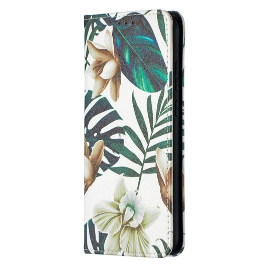 For Huawei Y6 (2019) Colored Drawing Pattern Invisible Magnetic Horizontal Flip PU Leather Case with Holder & Card Slots & Wallet(Red Leaves) by buy2fix