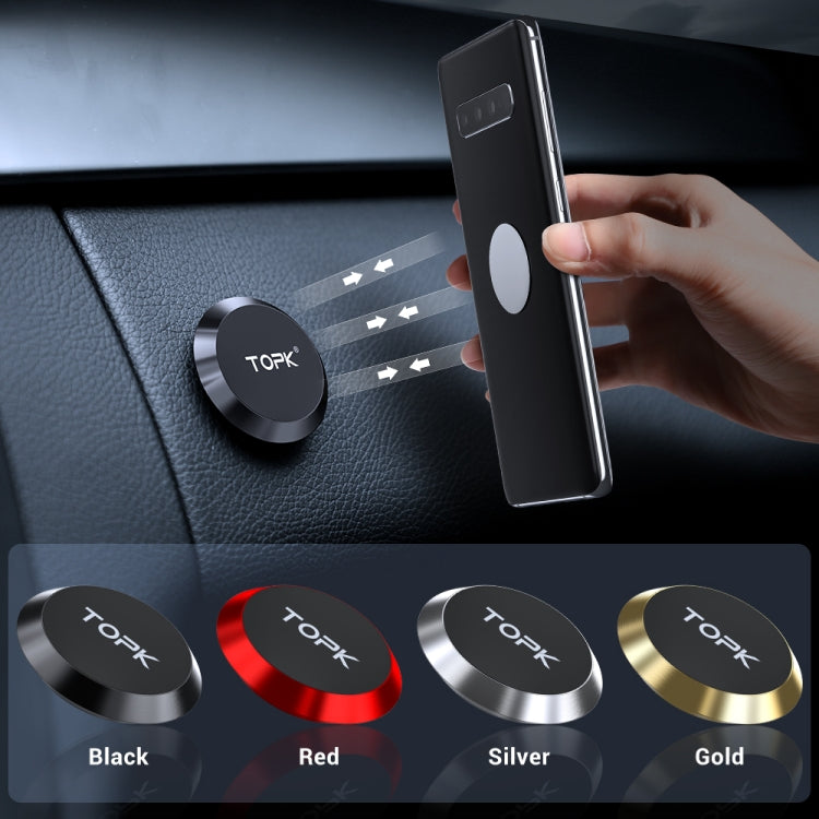 TOPK D21 Car Mobile Phone Holder Magnetic Universal In-car Phone Holder Stand(Red) by TOPK