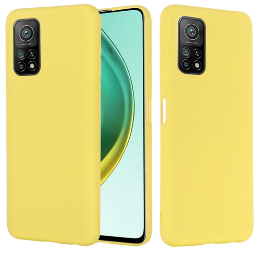 For Xiaomi Mi 10T / 10T Pro 5G / Redmi K30T / Redmi K30S Pure Color Liquid Silicone Shockproof Full Coverage Case(Yellow) by buy2fix