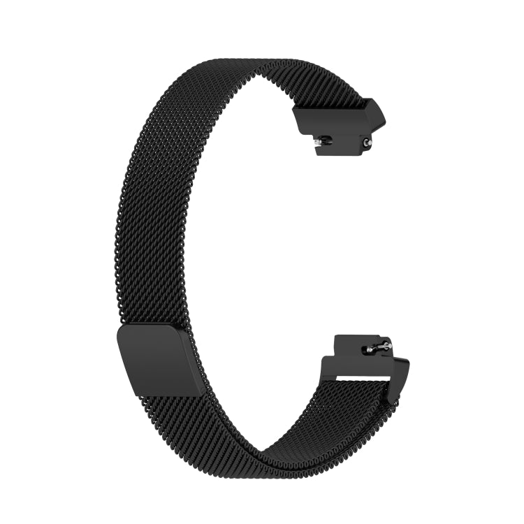 For Fitbit Inspire 2 Milanese Watch Band, Size:S(Black) - Watch Bands by buy2fix | Online Shopping UK | buy2fix