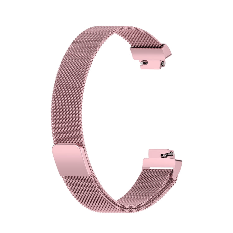 For Fitbit Inspire 2 Milanese Watch Band, Size:L(Rose Pink) - Watch Bands by buy2fix | Online Shopping UK | buy2fix