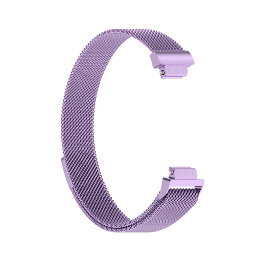 For Fitbit Inspire 2 Milanese Watch Band, Size:L(Light Purple) by buy2fix